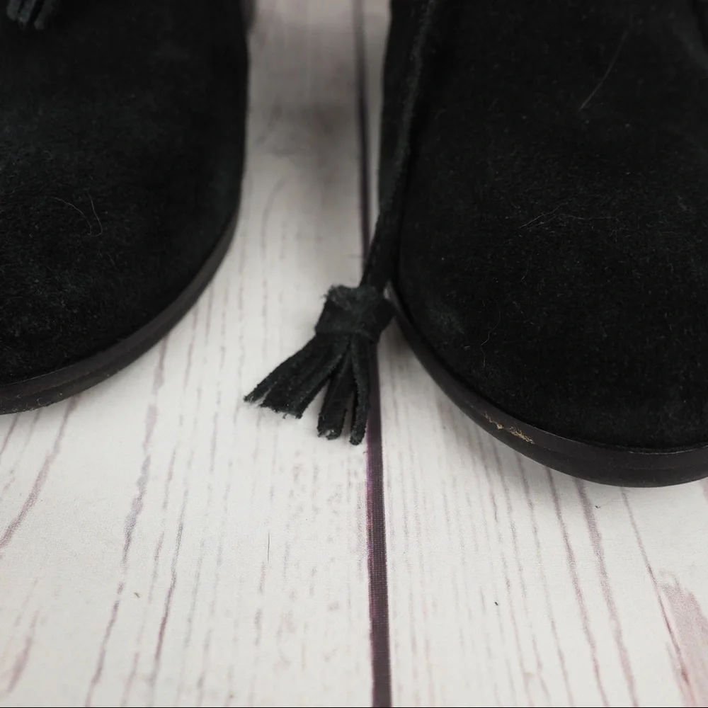 Nurture sz 5.5 black suede lace up heeled booties